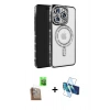 MARSİLYAN™- iPhone 16 Pro Max Kılıf Zirve Doku Prime - Siyah 3D Antistatik Seramik Nano Ekran Koruyucu + Raze Metal Kamera Lens - CLTM