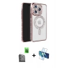 MARSİLYAN™- iPhone 16 Pro Max Kılıf Zirve Doku Prime - Siyah 3D Antistatik Seramik Nano Ekran Koruyucu + Raze Metal Kamera Lens - SH