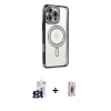 MARSİLYAN™- iPhone 16 Pro Max Kılıf Zirve Doku Prime - Siyah Bilvis 3D Cam Ekran Koruyucu + Bilvis Titan Kamera Lens - TMGI