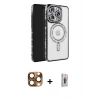 MARSİLYAN™- iPhone 16 Pro Max Kılıf Zirve Doku Prime - Siyah Bilvis 3D Cam Ekran Koruyucu + Çöl Titanyum Pers Alüminyum Kamera Lens