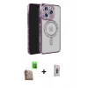 MARSİLYAN™- iPhone 16 Pro Max Kılıf Zirve Doku Prime - Siyah Bilvis 3D Cam Ekran Koruyucu + Raze Metal Kamera Lens - CLTM