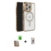 MARSİLYAN™- iPhone 16 Pro Max Kılıf Zirve Doku Prime - Siyah Bilvis 3D Cam Ekran Koruyucu + Raze Metal Kamera Lens - CLTM
