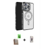 MARSİLYAN™- iPhone 16 Pro Max Kılıf Zirve Doku Prime - Siyah Bilvis 3D Cam Ekran Koruyucu + Raze Metal Kamera Lens - CLTM