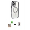 MARSİLYAN™- iPhone 16 Pro Max Kılıf Zirve Doku Prime - Siyah Bilvis 3D Cam Ekran Koruyucu + Raze Metal Kamera Lens - CLTM