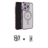 MARSİLYAN™- iPhone 16 Pro Max Kılıf Zirve Doku Prime - Siyah Bilvis 3D Cam Ekran Koruyucu + Pers Alüminyum Kamera Lens - GI