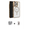 MARSİLYAN™- iPhone 16 Pro Max Kılıf Zirve Doku Prime - Siyah Bilvis 3D Cam Ekran Koruyucu + Pers Alüminyum Kamera Lens - GI