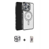 MARSİLYAN™- iPhone 16 Pro Max Kılıf Zirve Doku Prime - Siyah Bilvis 3D Cam Ekran Koruyucu + Pers Alüminyum Kamera Lens - GI