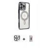 MARSİLYAN™- iPhone 16 Pro Max Kılıf Zirve Doku Prime - Siyah Bilvis 3D Cam Ekran Koruyucu + Pers Alüminyum Kamera Lens - GI
