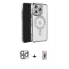 MARSİLYAN™- iPhone 16 Pro Max Kılıf Zirve Doku Prime - Siyah Bilvis 3D Cam Ekran Koruyucu + Pers Alüminyum Kamera Lens - GI