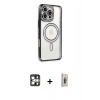 MARSİLYAN™- iPhone 16 Pro Max Kılıf Zirve Doku Prime - Siyah Bilvis 3D Cam Ekran Koruyucu + PVD Metal Kamera Lens - GS