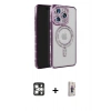 MARSİLYAN™- iPhone 16 Pro Max Kılıf Zirve Doku Prime - Siyah Bilvis 3D Cam Ekran Koruyucu + PVD Metal Kamera Lens - GS