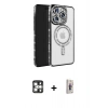 MARSİLYAN™- iPhone 16 Pro Max Kılıf Zirve Doku Prime - Siyah Bilvis 3D Cam Ekran Koruyucu + PVD Metal Kamera Lens - GS