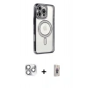 MARSİLYAN™- iPhone 16 Pro Max Kılıf Zirve Doku Prime - Siyah Bilvis 3D Cam Ekran Koruyucu + Pers Alüminyum Kamera Lens - GS