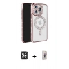 MARSİLYAN™- iPhone 16 Pro Max Kılıf Zirve Doku Prime - Siyah Bilvis 3D Cam Ekran Koruyucu + Siyah PVD Metal Kamera Lens
