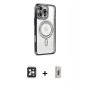 MARSİLYAN™- iPhone 16 Pro Max Kılıf Zirve Doku Prime - Siyah Bilvis 3D Cam Ekran Koruyucu + Siyah PVD Metal Kamera Lens
