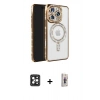 MARSİLYAN™- iPhone 16 Pro Max Kılıf Zirve Doku Prime - Siyah Bilvis 3D Cam Ekran Koruyucu + Siyah PVD Metal Kamera Lens