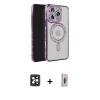 MARSİLYAN™- iPhone 16 Pro Max Kılıf Zirve Doku Prime - Siyah Bilvis 3D Cam Ekran Koruyucu + Siyah PVD Metal Kamera Lens