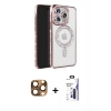 MARSİLYAN™- iPhone 16 Pro Max Kılıf Zirve Doku Prime - Siyah Bilvis 3X AR Hayalet Cam Ekran Koruyucu + Pers Alüminyum Kamera Lens - CLTM