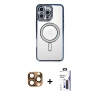 MARSİLYAN™- iPhone 16 Pro Max Kılıf Zirve Doku Prime - Siyah Bilvis 3X AR Hayalet Cam Ekran Koruyucu + Pers Alüminyum Kamera Lens - CLTM
