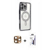MARSİLYAN™- iPhone 16 Pro Max Kılıf Zirve Doku Prime - Siyah Bilvis 3X AR Hayalet Cam Ekran Koruyucu + Pers Alüminyum Kamera Lens - CLTM