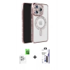 MARSİLYAN™- iPhone 16 Pro Max Kılıf Zirve Doku Prime - Siyah Bilvis 3X AR Hayalet Cam Ekran Koruyucu + Raze Metal Kamera Lens - BZ