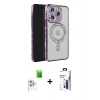 MARSİLYAN™- iPhone 16 Pro Max Kılıf Zirve Doku Prime - Siyah Bilvis 3X AR Hayalet Cam Ekran Koruyucu + Raze Metal Kamera Lens - BZ
