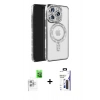 MARSİLYAN™- iPhone 16 Pro Max Kılıf Zirve Doku Prime - Siyah Bilvis 3X AR Hayalet Cam Ekran Koruyucu + Raze Metal Kamera Lens - BZ