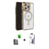 MARSİLYAN™- iPhone 16 Pro Max Kılıf Zirve Doku Prime - Siyah Bilvis 3X AR Hayalet Cam Ekran Koruyucu + Raze Metal Kamera Lens - SH