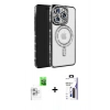 MARSİLYAN™- iPhone 16 Pro Max Kılıf Zirve Doku Prime - Siyah Bilvis 3X AR Hayalet Cam Ekran Koruyucu + Raze Metal Kamera Lens - BZ