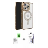 MARSİLYAN™- iPhone 16 Pro Max Kılıf Zirve Doku Prime - Siyah Bilvis 3X AR Hayalet Cam Ekran Koruyucu + Raze Metal Kamera Lens - BZ