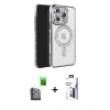MARSİLYAN™- iPhone 16 Pro Max Kılıf Zirve Doku Prime - Siyah Bilvis 3X AR Hayalet Cam Ekran Koruyucu + Raze Metal Kamera Lens - SH