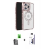 MARSİLYAN™- iPhone 16 Pro Max Kılıf Zirve Doku Prime - Siyah Bilvis 3X AR Hayalet Cam Ekran Koruyucu + Raze Metal Kamera Lens - SH