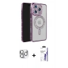 MARSİLYAN™- iPhone 16 Pro Max Kılıf Zirve Doku Prime - Siyah Bilvis 3X AR HD Cam Ekran Koruyucu + Pers Alüminyum Kamera Lens - GS