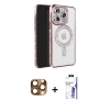 MARSİLYAN™- iPhone 16 Pro Max Kılıf Zirve Doku Prime - Siyah Bilvis 3X AR HD Cam Ekran Koruyucu + Pers Alüminyum Kamera Lens - CLTM