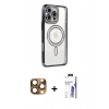 MARSİLYAN™- iPhone 16 Pro Max Kılıf Zirve Doku Prime - Siyah Bilvis 3X AR HD Cam Ekran Koruyucu + Pers Alüminyum Kamera Lens - CLTM