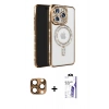 MARSİLYAN™- iPhone 16 Pro Max Kılıf Zirve Doku Prime - Siyah Bilvis 3X AR HD Cam Ekran Koruyucu + Pers Alüminyum Kamera Lens - CLTM