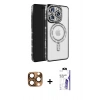 MARSİLYAN™- iPhone 16 Pro Max Kılıf Zirve Doku Prime - Siyah Bilvis 3X AR HD Cam Ekran Koruyucu + Pers Alüminyum Kamera Lens - CLTM