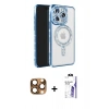 MARSİLYAN™- iPhone 16 Pro Max Kılıf Zirve Doku Prime - Siyah Bilvis 3X AR HD Cam Ekran Koruyucu + Pers Alüminyum Kamera Lens - CLTM