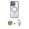 MARSİLYAN™- iPhone 16 Pro Max Kılıf Zirve Doku Prime - Siyah Bilvis 3X AR HD Cam Ekran Koruyucu + Pers Alüminyum Kamera Lens - CLTM