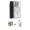 MARSİLYAN™- iPhone 16 Pro Max Kılıf Zirve Doku Prime - Siyah Bilvis 3X AR HD Cam Ekran Koruyucu + Pers Alüminyum Kamera Lens - CLTM