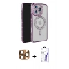 MARSİLYAN™- iPhone 16 Pro Max Kılıf Zirve Doku Prime - Siyah Bilvis 3X AR HD Cam Ekran Koruyucu + Pers Alüminyum Kamera Lens - CLTM