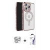 MARSİLYAN™- iPhone 16 Pro Max Kılıf Zirve Doku Prime - Siyah Bilvis 3X AR HD Cam Ekran Koruyucu + Pers Alüminyum Kamera Lens - GS