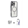 MARSİLYAN™- iPhone 16 Pro Max Kılıf Zirve Doku Prime - Siyah Bilvis 3X AR HD Cam Ekran Koruyucu + Pers Alüminyum Kamera Lens - GS