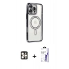 MARSİLYAN™- iPhone 16 Pro Max Kılıf Zirve Doku Prime - Siyah Bilvis 3X AR HD Cam Ekran Koruyucu + PVD Metal Kamera Lens - GD