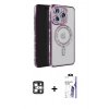MARSİLYAN™- iPhone 16 Pro Max Kılıf Zirve Doku Prime - Siyah Bilvis 3X AR HD Cam Ekran Koruyucu + PVD Metal Kamera Lens - GS