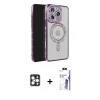 MARSİLYAN™- iPhone 16 Pro Max Kılıf Zirve Doku Prime - Siyah Bilvis 3X AR HD Cam Ekran Koruyucu + PVD Metal Kamera Lens - GD