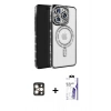MARSİLYAN™- iPhone 16 Pro Max Kılıf Zirve Doku Prime - Siyah Bilvis 3X AR HD Cam Ekran Koruyucu + PVD Metal Kamera Lens - GD