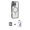 MARSİLYAN™- iPhone 16 Pro Max Kılıf Zirve Doku Prime - Siyah Bilvis 3X AR HD Cam Ekran Koruyucu + PVD Metal Kamera Lens - GS