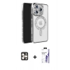 MARSİLYAN™- iPhone 16 Pro Max Kılıf Zirve Doku Prime - Siyah Bilvis 3X AR HD Cam Ekran Koruyucu + PVD Metal Kamera Lens - GD