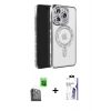 MARSİLYAN™- iPhone 16 Pro Max Kılıf Zirve Doku Prime - Siyah Bilvis 3X AR HD Cam Ekran Koruyucu + Raze Metal Kamera Lens - SH
